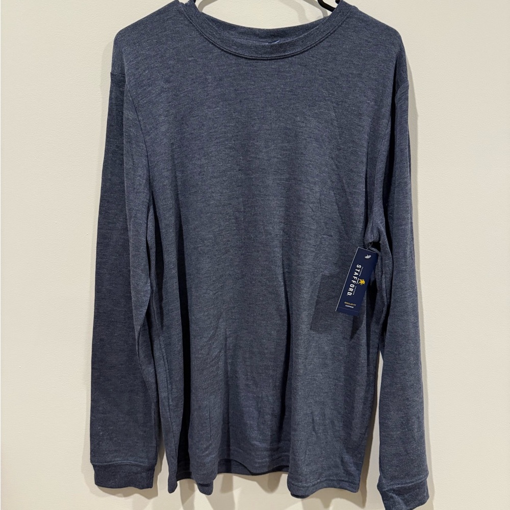 Brand New Stafford Blue Long Sleeve Leisure Wear Shirt With Tags